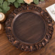 6 Pack Dark Brown Retro Baroque Acrylic Charger Plates With Ornate Embossed Rim Round Aristocrat