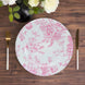 6 Pack White Pink French Toile Acrylic Charger Plates