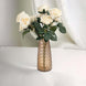 6 Pack Amber Gold Glass Urn Vases with Diamond Crystal Cut Pattern