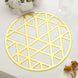 6 Pack Metallic Gold Laser Cut Geometric Triangle Cardboard Dining Table Mats, 13inch Round