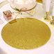6 Pack | Gold Sparkle Placemats, Non Slip Decorative Round Glitter Table Mat