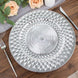 6 Pack | 13inch Shiny Silver Diamond Pattern Plastic Charger Plates