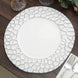 6 Pack Matte Finish White Hammered Charger Plates, Flat Modern Dinner Serving Plates - 13inch