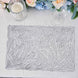 6 Pack Silver Metallic Vinyl Placemats, Non-Slip Wheat Design Rectangle Table Mats 12"x18"