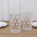 6-Pack Whiskey Glasses Clear Textured Crystal Cut Design with Heavy Base - Highball Tumblers for Parties & Events 12oz 5"