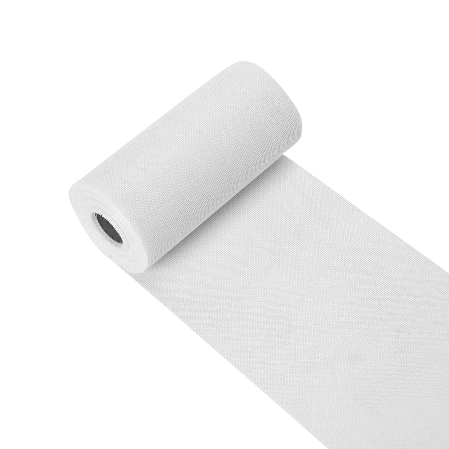 White adhesive fabric roll on a plain white background