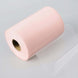 6Inchx100 Yards Blush/Rose Gold Tulle Fabric Bolt, Sheer Fabric Spool Roll For Crafts
