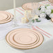 25-Pack Paper 8inch Round Dessert Plates in Blush Sunray Design with Gold Rim - Disposable