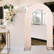 8ft Blush Rose Gold Spandex Fitted Open Arch Wedding Arch Cover, Double-Sided U-Shaped Backdrop Slip