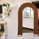 8ft Brown Spandex Fitted Open Arch Wedding Arch Cover, Double-Sided U-Shaped Backdrop Slipcover