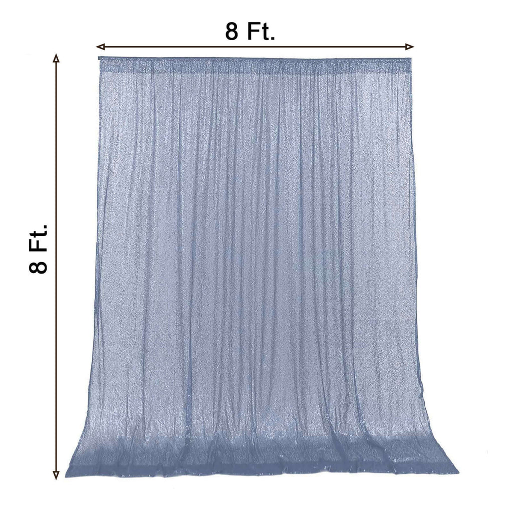Dusty Blue Sequin Event Curtain Drapes 8ft | TableclothsFactory