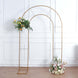 8ft Tall Gold Metal Round Top Double Arch Wedding Arbor Ceremony Stand