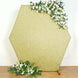 8ftx7ft Champagne Metallic Shimmer Tinsel Spandex Hexagon Backdrop, 2-Sided Wedding Arch Cover