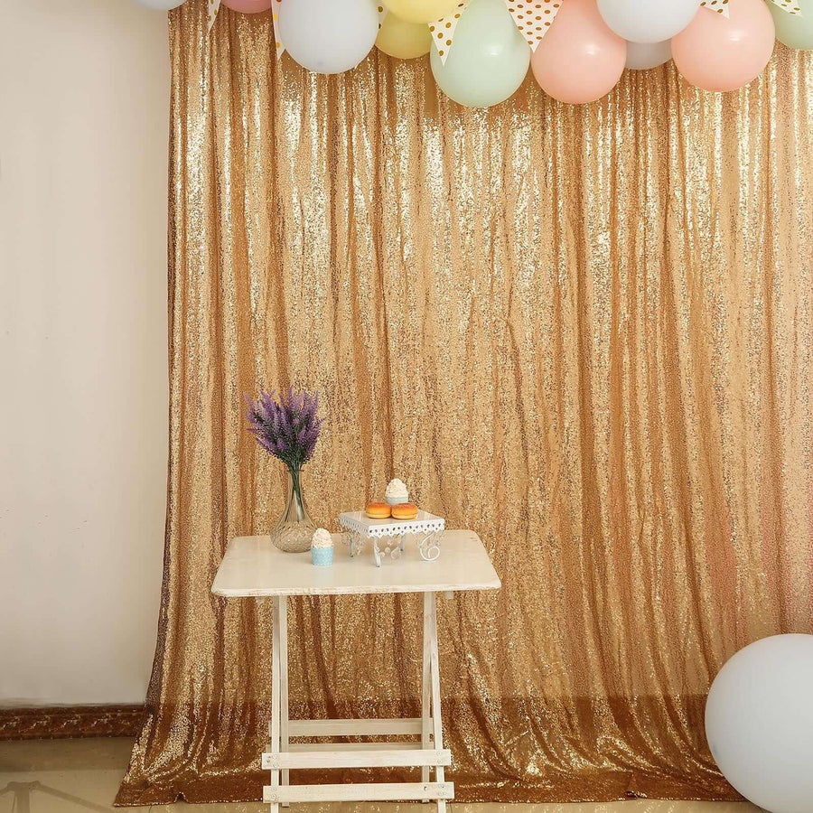 8ftx8ft Gold Sequin Event Background Drape, Photo Backdrop Curtain Panel