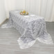 90x156inch White Black Wave Mesh Rectangular Tablecloth With Embroidered Sequins