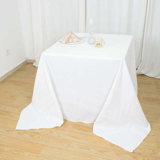 Elevate Your Event with the 90x90 White Premium Polyester Square Tablecloth Elevate Your Event with the 90x90 White Premium Polyester Square Tablecloth