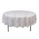 Polyester 90inch Round Tablecloth White - Lavender Lilac French Toile Pattern for Chic Weddings