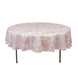 Polyester 90inch Round Tablecloth White - Pink French Toile Pattern for Chic Weddings