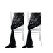 20-Pack Sheer Chair Drape Decor in Black – 9ft Shimmer Sash