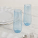 12 Pack Plastic Champagne Flutes in Transparent Blue, Reusable Lightweight Champagne