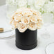 Ivory Prearranged Rose Centerpiece Arrangement, 27pcs Roses with Black Round Gift Box