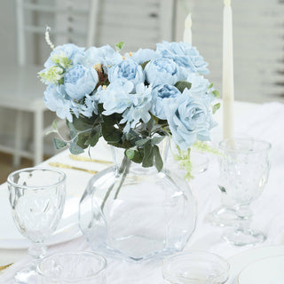 Graceful Light Blue Artificial Rose & Peony Floral Bouquet Graceful Light Blue Artificial Rose & Peony Floral Bouquet