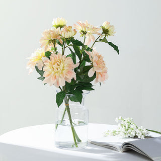 Add a Touch of Elegance with Blush Cream Artificial Dahlia Silk Flower Stems Add a Touch of Elegance with Blush Cream Artificial Dahlia Silk Flower Stems