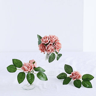 Add Elegance to Your Event with 24 Dusty Rose Artificial Foam Roses