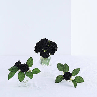 Elegant Black Artificial Foam Flowers for Stunning Event Decor Elegant Black Artificial Foam Flowers for Stunning Event Decor