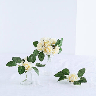 Elegant Cream Artificial Foam Roses for Stunning Event Decor
