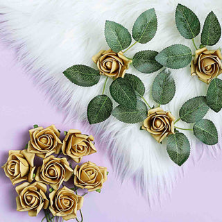 Create a Luxurious Atmosphere with Gold Artificial Foam Roses Create a Luxurious Atmosphere with Gold Artificial Foam Roses