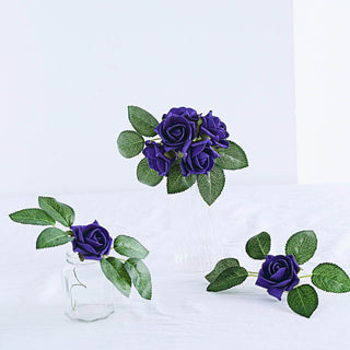 Add Elegance to Your Event with 24 Purple Foam Roses