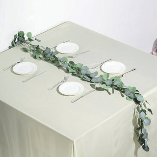 Add a Touch of Freshness with the Frosted Green Artificial Silk Eucalyptus Leaf Garland Vine Add a Touch of Freshness with the Frosted Green Artificial Silk Eucalyptus Leaf Garland Vine