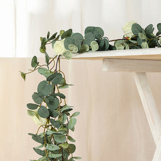 Unleash Your Creativity with Artificial Eucalyptus Leaf and Rose Flower Garland Vine