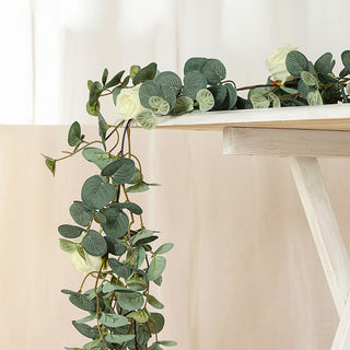 Unleash Your Creativity with Artificial Eucalyptus Leaf and Rose Flower Garland Vine Unleash Your Creativity with Artificial Eucalyptus Leaf and Rose Flower Garland Vine
