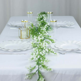 Elevate Your Décor with 6ft White Real Touch Faux Baby Breath Hanging Flower Vines Elevate Your Décor with 6ft White Real Touch Faux Baby Breath Hanging Flower Vines
