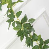 6ft | Real Touch Green Artificial Silk Rose Leaf Hanging Vine, Greenery Table Garland#whtbkgd