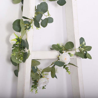 Create a Botanical Masterpiece with the 5.5ft Artificial Eucalyptus Leaf Hanging Vines in White Create a Botanical Masterpiece with the 5.5ft Artificial Eucalyptus Leaf Hanging Vines in White