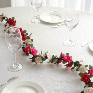 Blush Fuchsia Artificial Silk Rose Flower Garlands Blush Fuchsia Artificial Silk Rose Flower Garlands