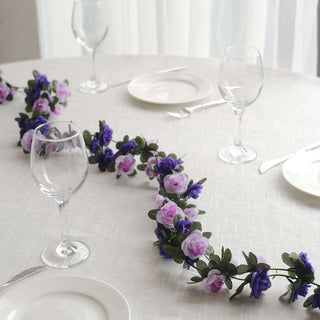 Lavender Lilac Purple Artificial Silk Rose Flower Garland Lavender Lilac Purple Artificial Silk Rose Flower Garland