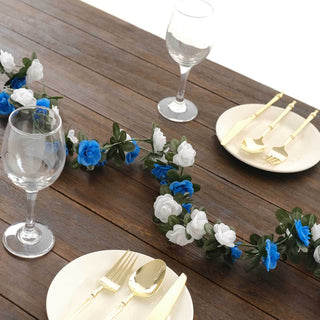 Versatile White Royal Blue Fake Floral Vine Versatile White Royal Blue Fake Floral Vine