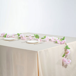 Add a Touch of Elegance with Blush Artificial Cherry Blossom Flower Garland
