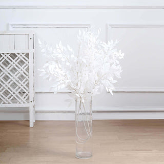 Timeless Beauty with White Artificial Silk Beech Leaf Branches Timeless Beauty with White Artificial Silk Beech Leaf Branches