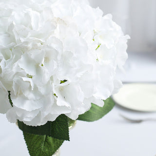 Versatile and Convenient White Artificial Silk Hydrangea Flower Bouquets