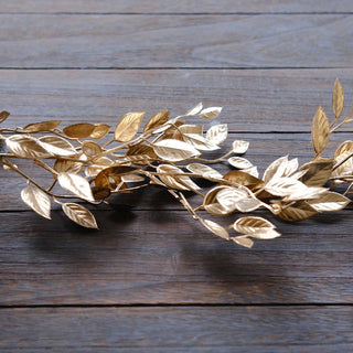 Versatile and Elegant: Metallic Gold Magnolia Leaf Table Garland