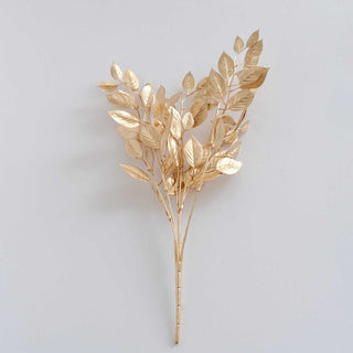 Enhance Your Decor with Faux Metallic Gold Ruscus Leaves Branches Enhance Your Decor with Faux Metallic Gold Ruscus Leaves Branches