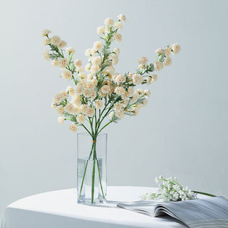 Elegant Ivory Artificial Silk Chrysanthemum Mum Flower Bouquets