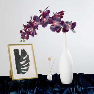 Elegant Eggplant: 2 Stems | 40" Tall Eggplant Artificial Silk Orchid Flower Bouquets