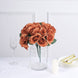 12inch Terracotta (Rust) Artificial Velvet-Like Fabric Rose Flower Bouquet Bush