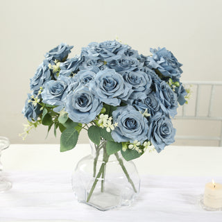 Dusty Blue Silk Rose Flower Bouquets for Every Occasion Dusty Blue Silk Rose Flower Bouquets for Every Occasion